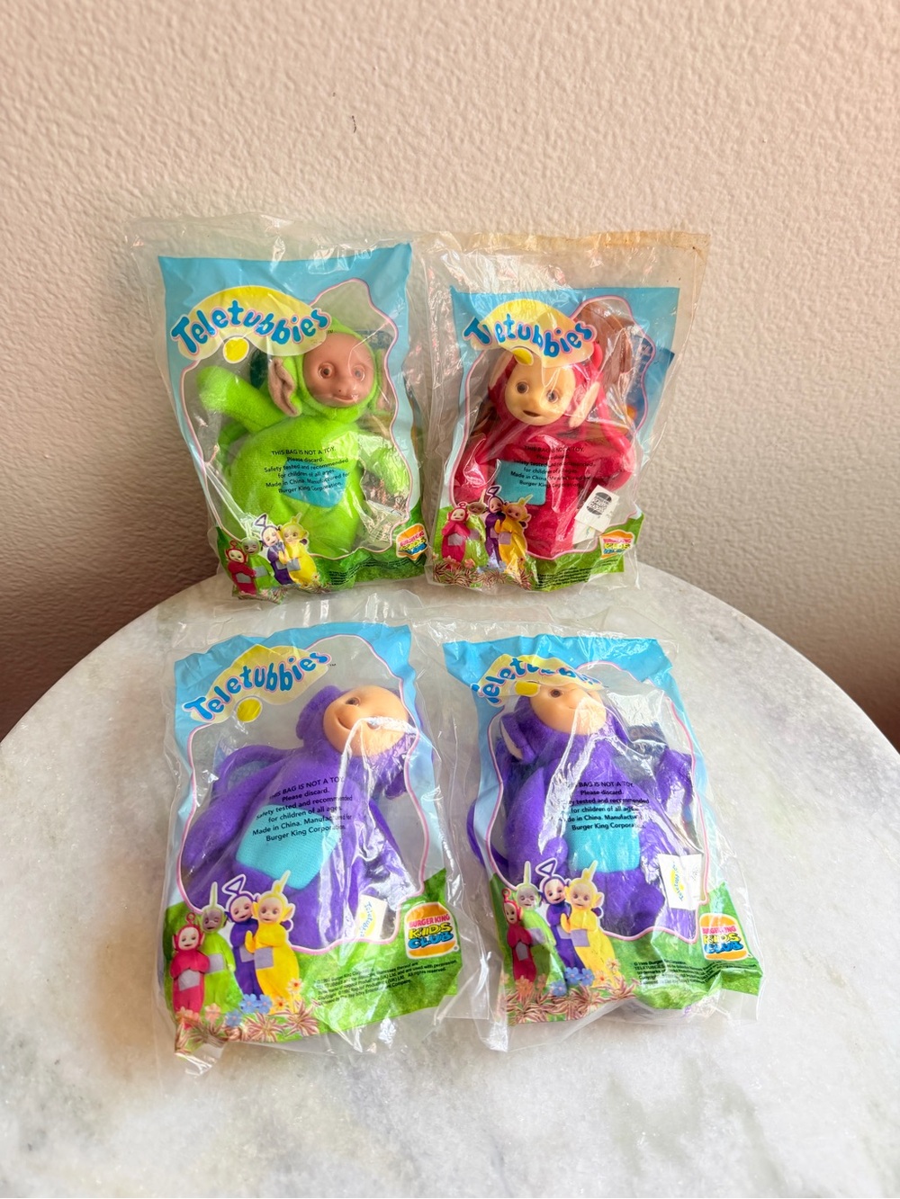 Vintage 90s y2k Sealed 1999 Burger King Kids Club Teletubbies plush clip-on toy